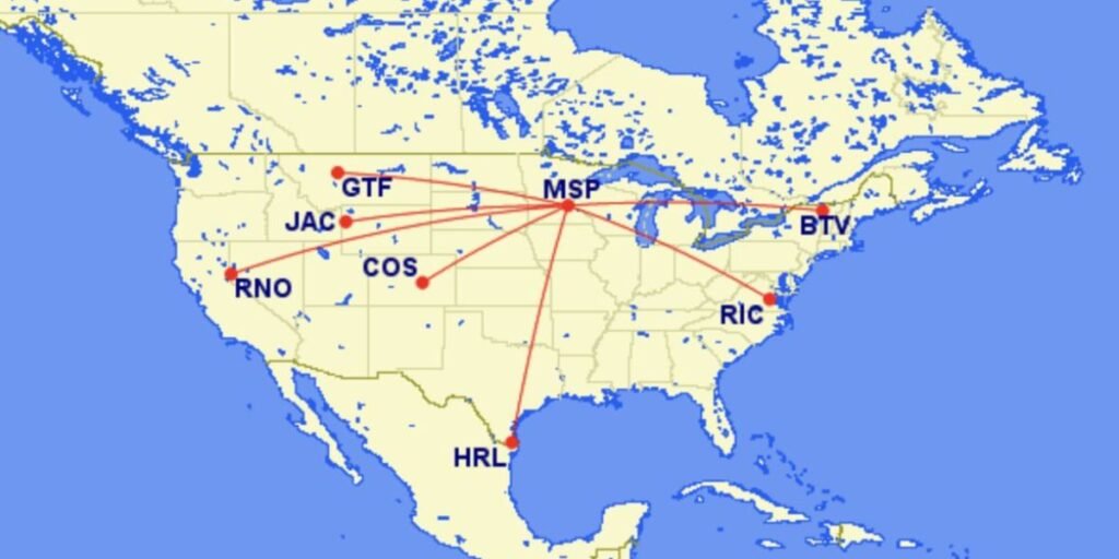 Delta Airlines Non-Stop Flights From MSP