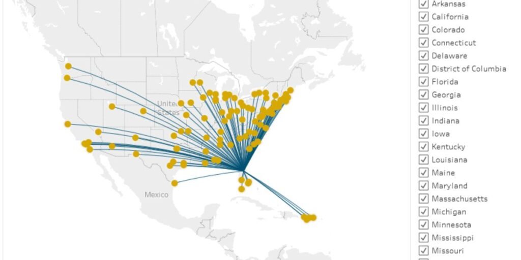 Flight Routes from Orlando Airport by Delta Air Lines