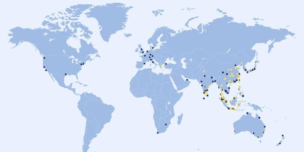 Singapore Airlines Flights Destinations list