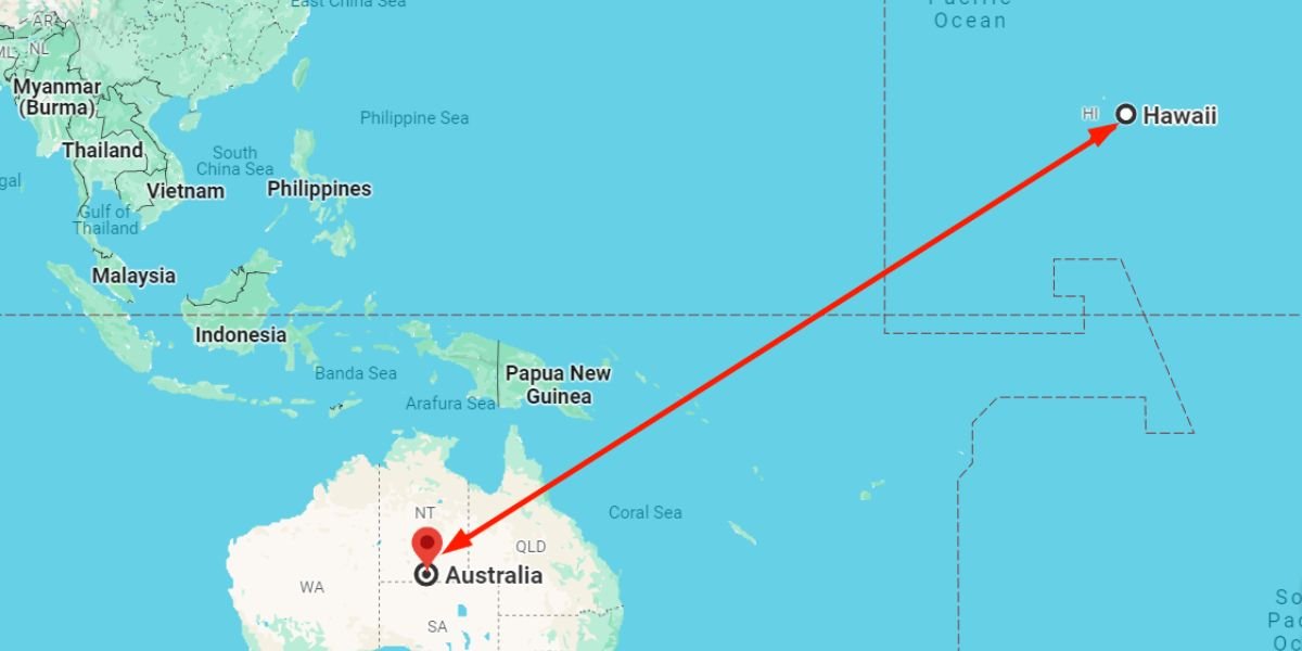 How long is the Flight from Hawaii to Australia